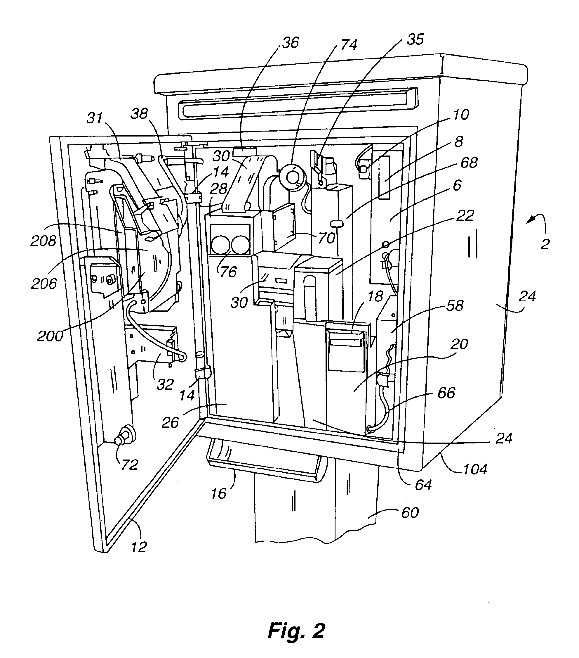 Automated fee collection and parking ticket dispensing machine