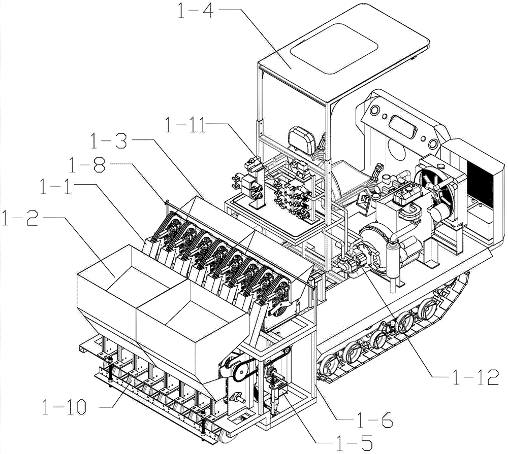 A crawler garlic seeder based on hydraulic transmission