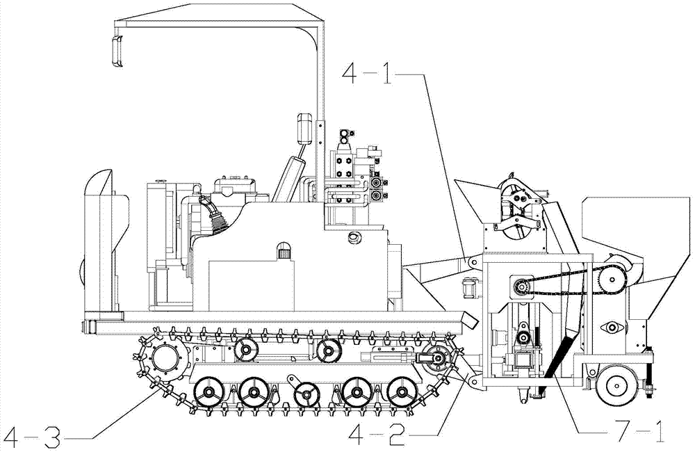 A crawler garlic seeder based on hydraulic transmission