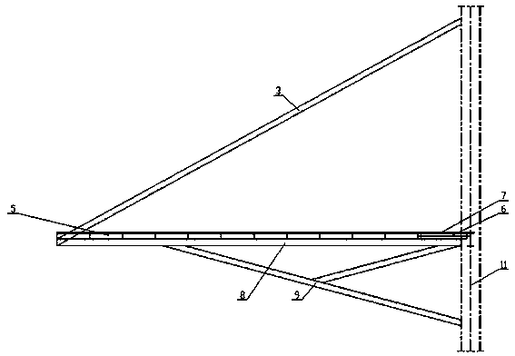 Large-span suspended soot blowing platform