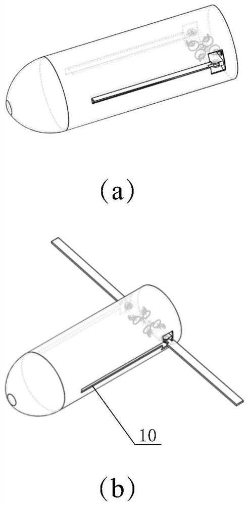 Foldable underwater vehicle flapping wing device and underwater vehicle