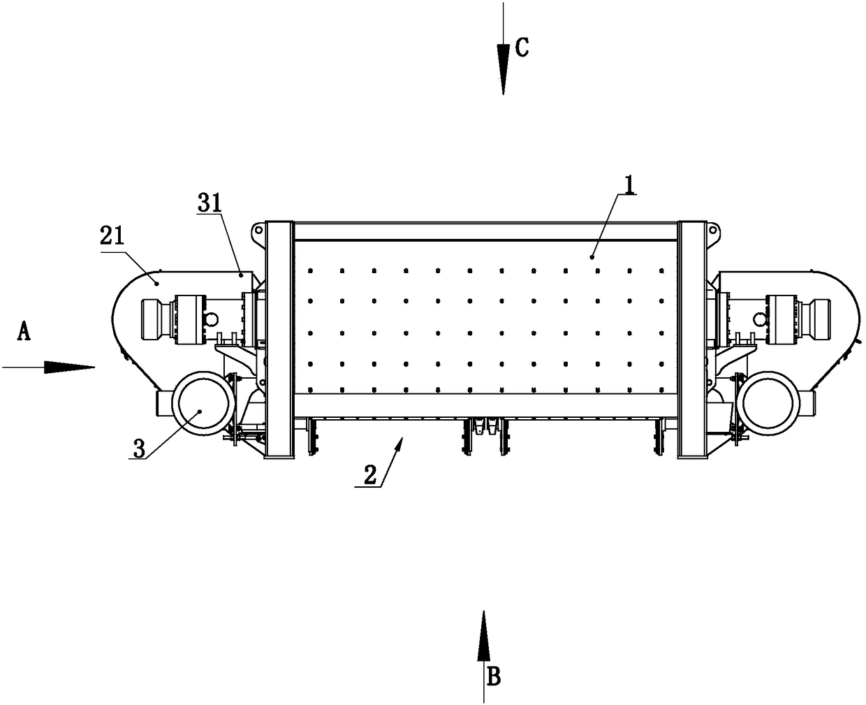 Large-scale concrete mixing engine for irrigation works