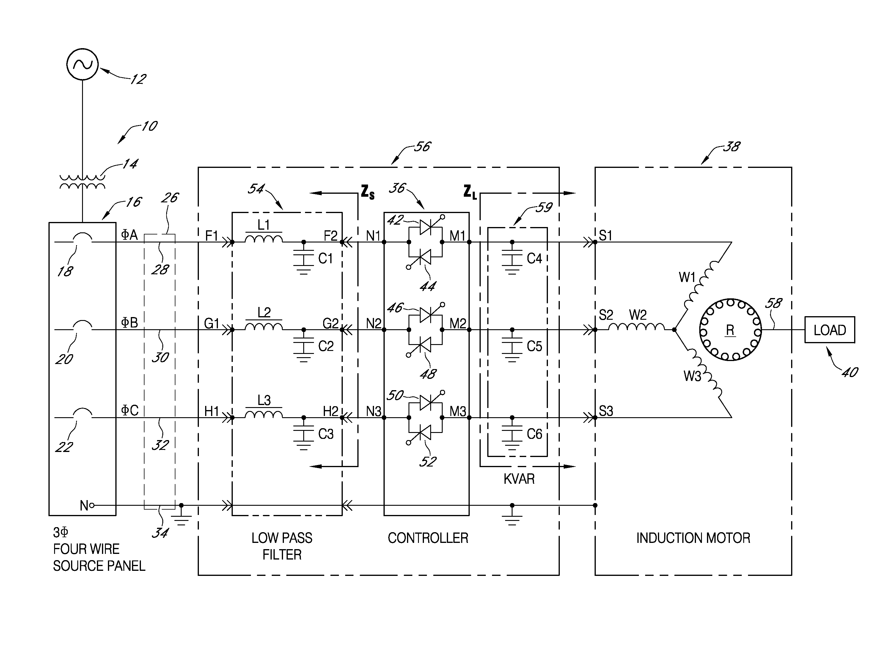 Mitigation of harmonic currents and conservation of power in non-linear load systems