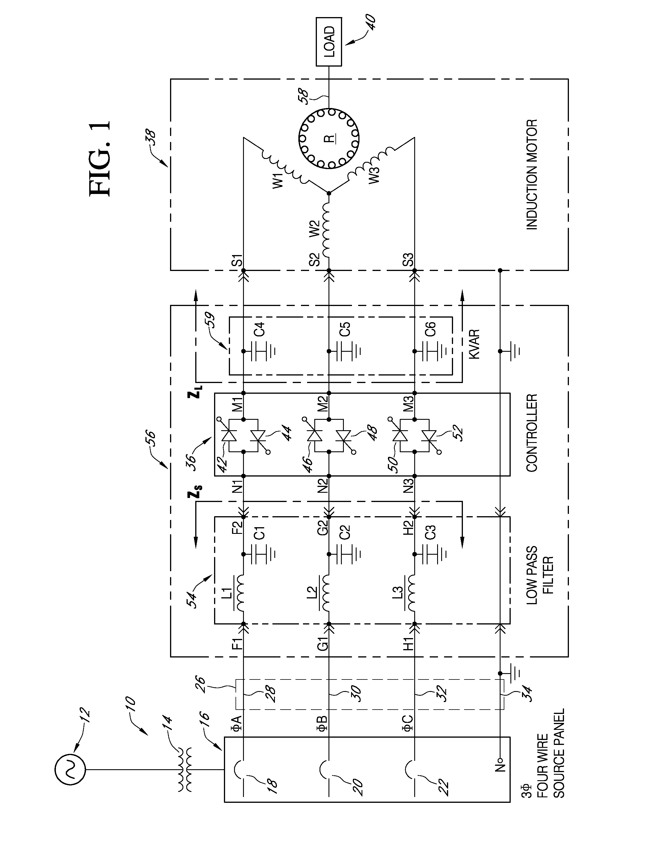 Mitigation of harmonic currents and conservation of power in non-linear load systems