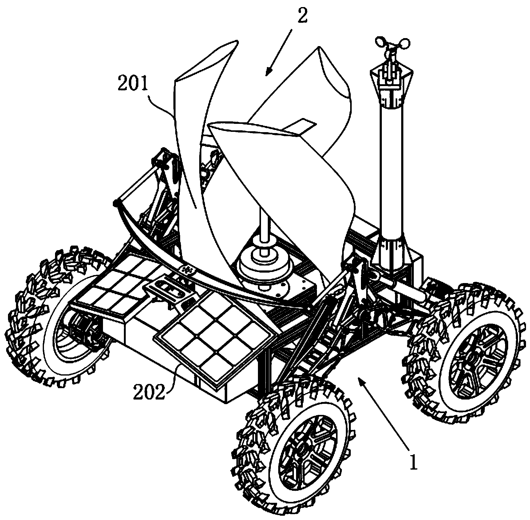 Polar robot based on wind-solar hybrid power supply