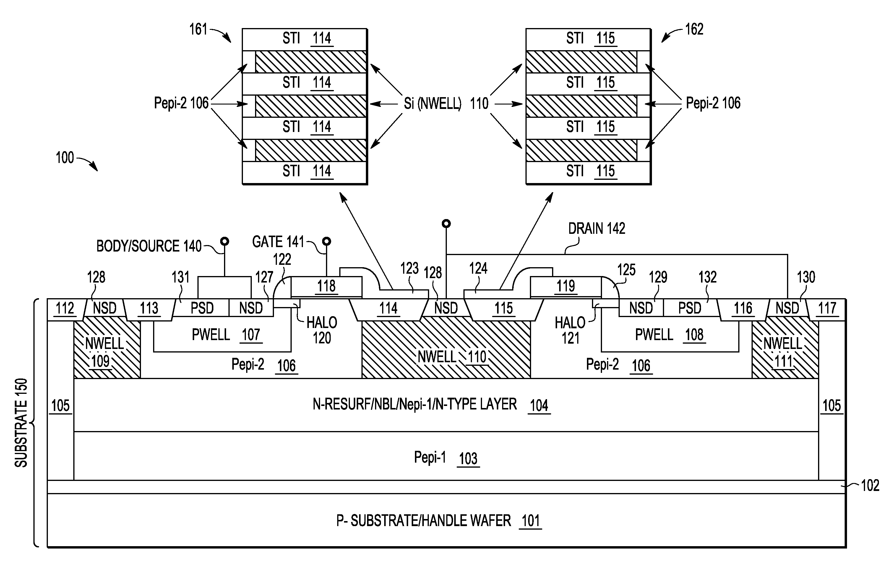 Partially Depleted Dielectric Resurf LDMOS