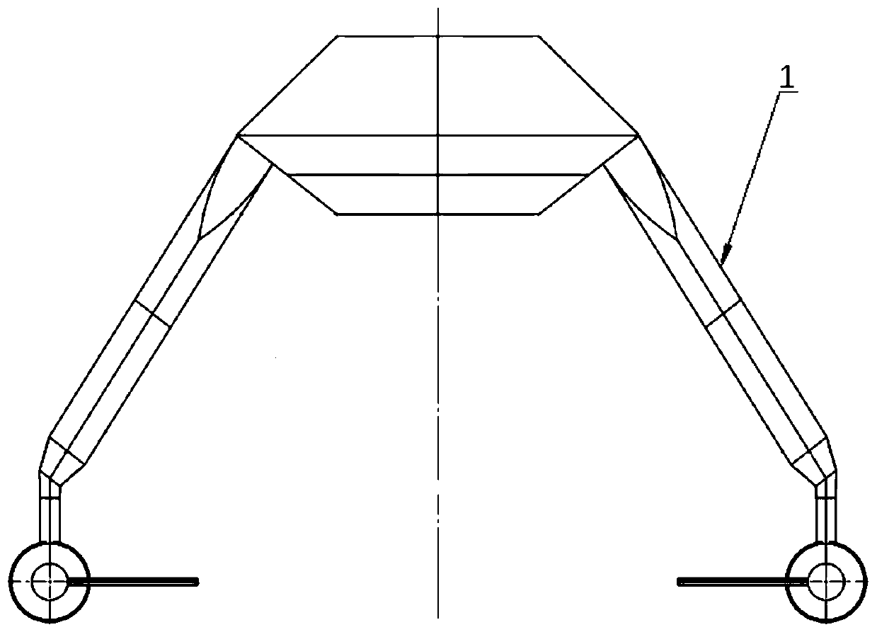 Ventilating anti-drag support column structure for supercavity surface vehicle