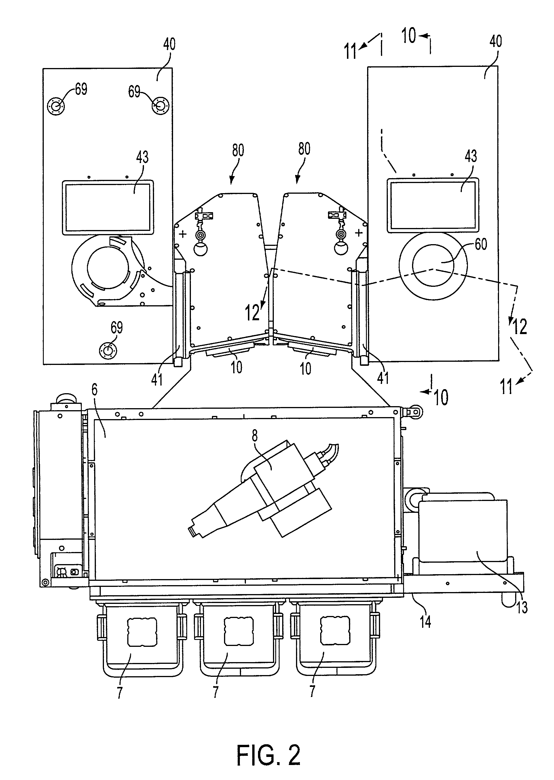 Semiconductor wafer processing system with vertically-stacked process chambers and single-axis dual-wafer transfer system