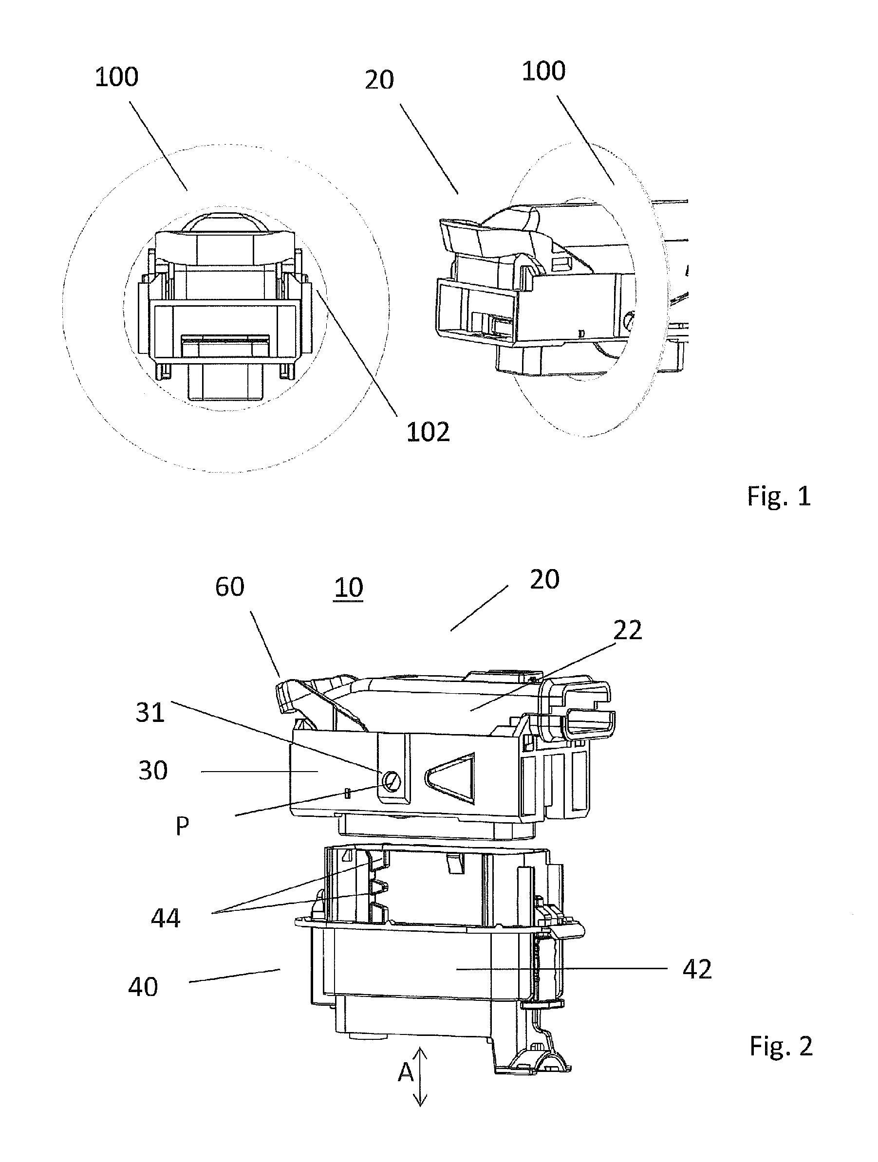 Connector having a housing with a first tooth system actuated by a second tooth system on a lever