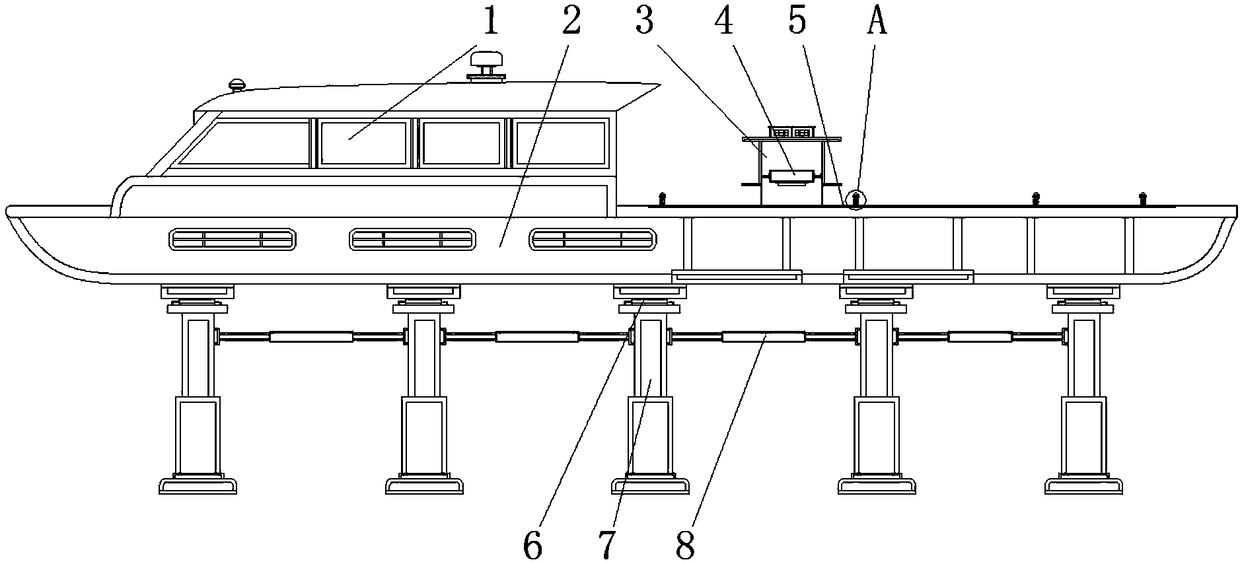 Platform-type ship containing sea patrol robot