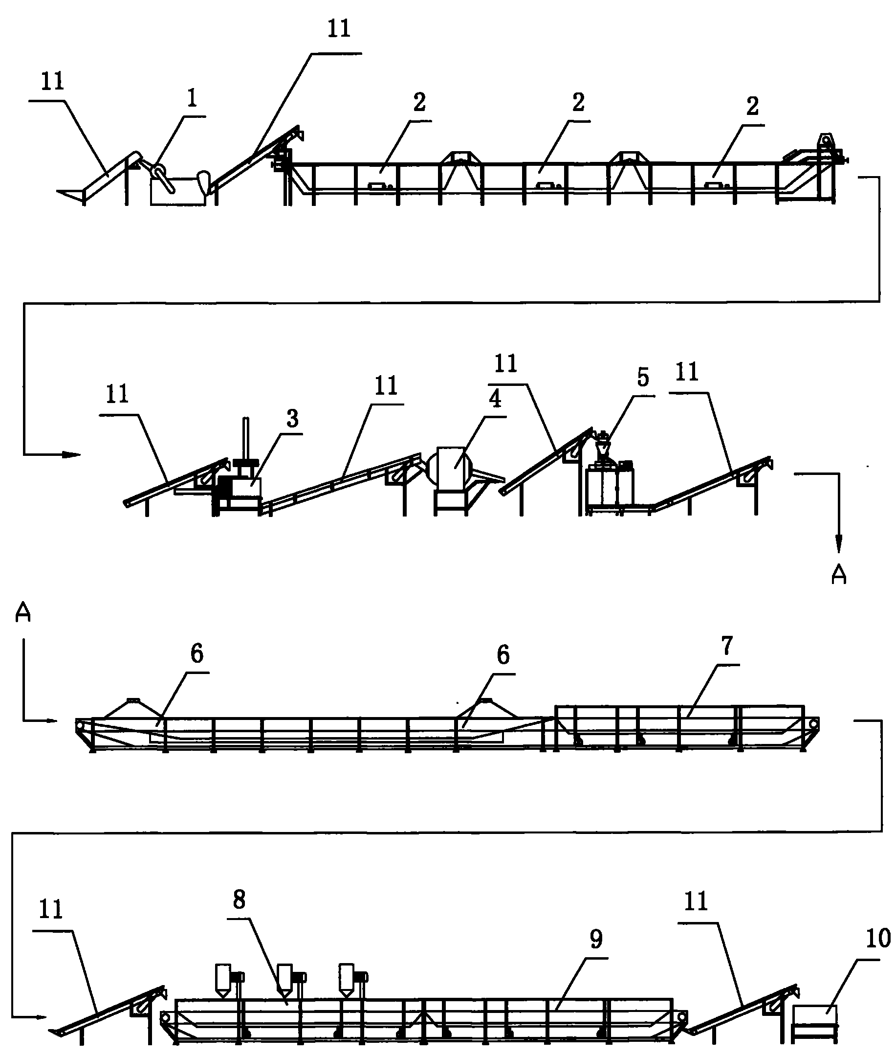 Automatic production method and device for small packages of salted vegetables