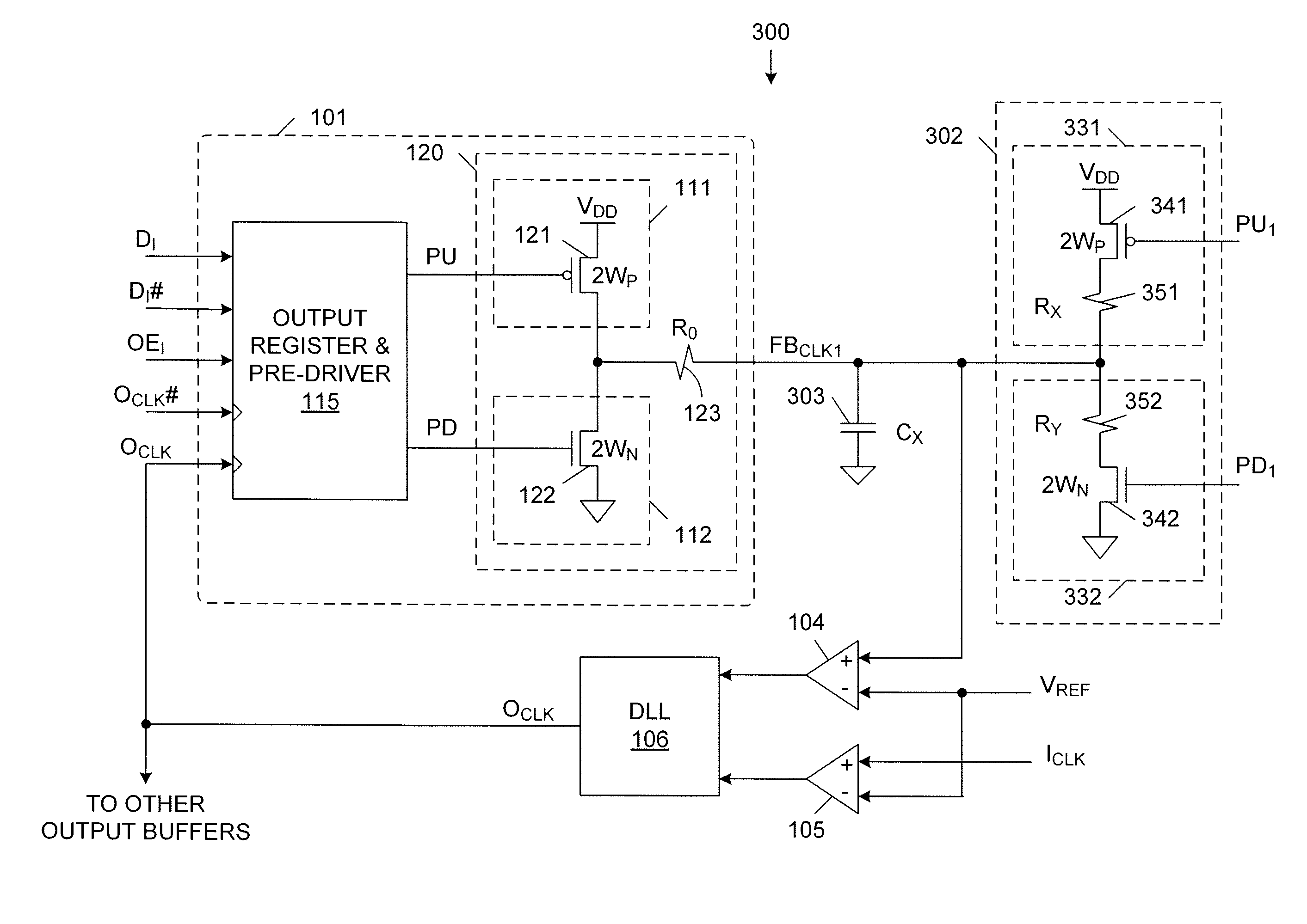 Input termination for delay locked loop feedback with impedance matching