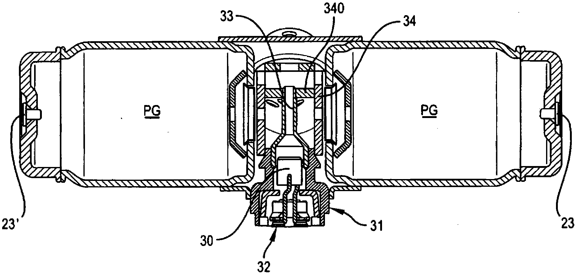 Inflator with means for increasing the output flow of pressurized gas