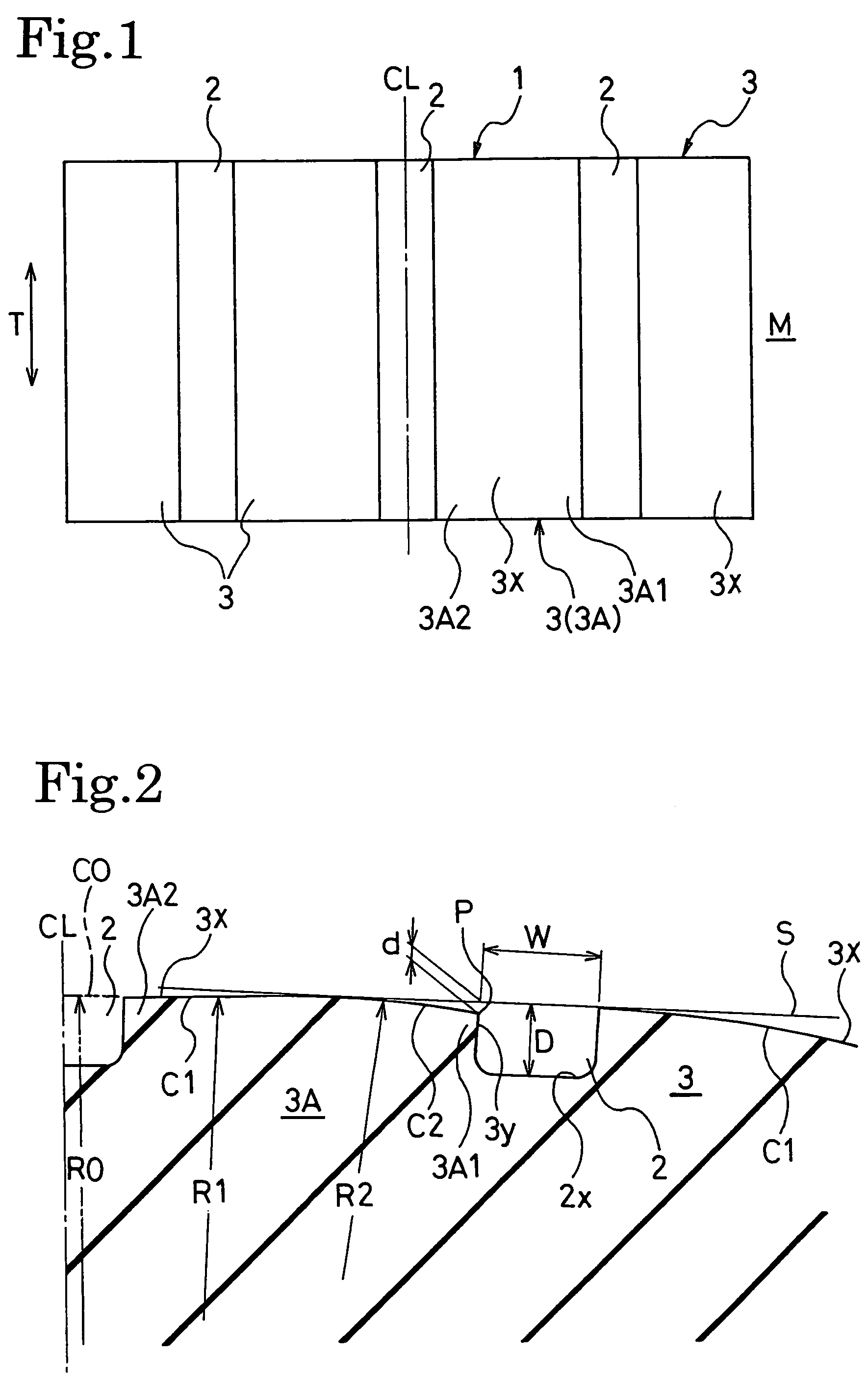 Pneumatic tire with ground contact surface of land portion having circular arcs