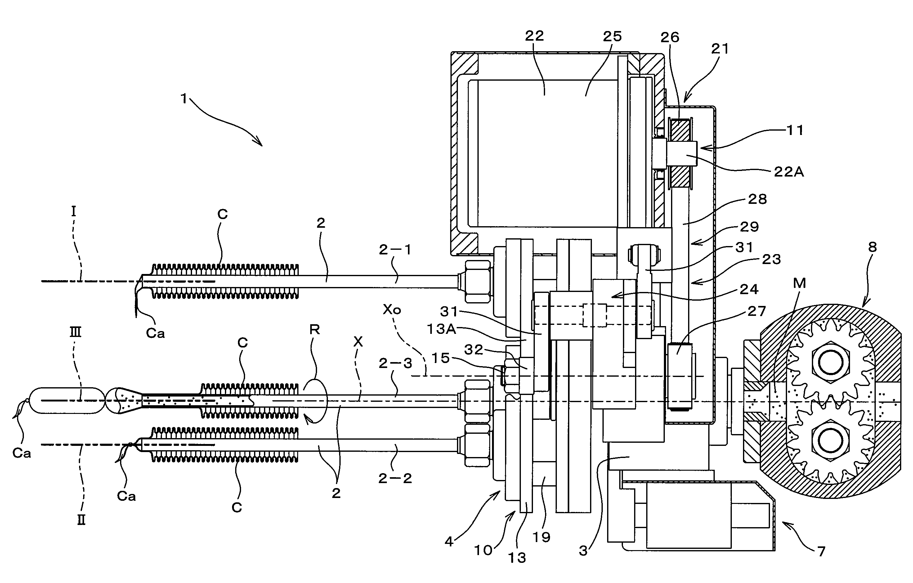 Apparatus for manufacturing chains of linked food products such as sausages with twisted portions and having a plurality of stuffing tubes and method of manufacturing the same