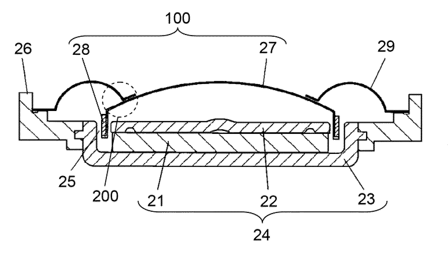 Speaker, module using the same, electronic equipment and device, and speaker producing method