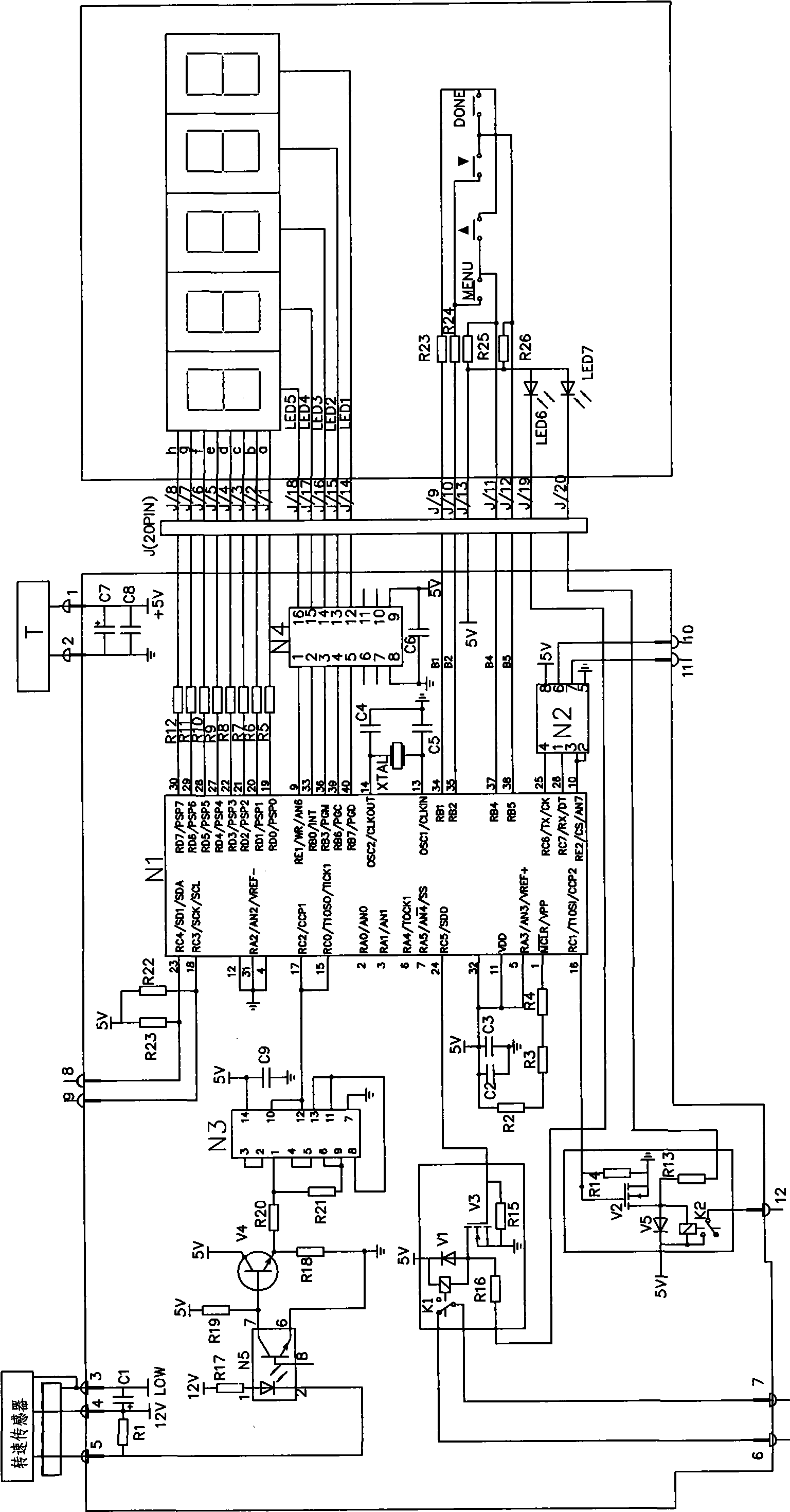 Measurement circuit and measurement method for rotation speed of CW type electric eddy current dynamometer