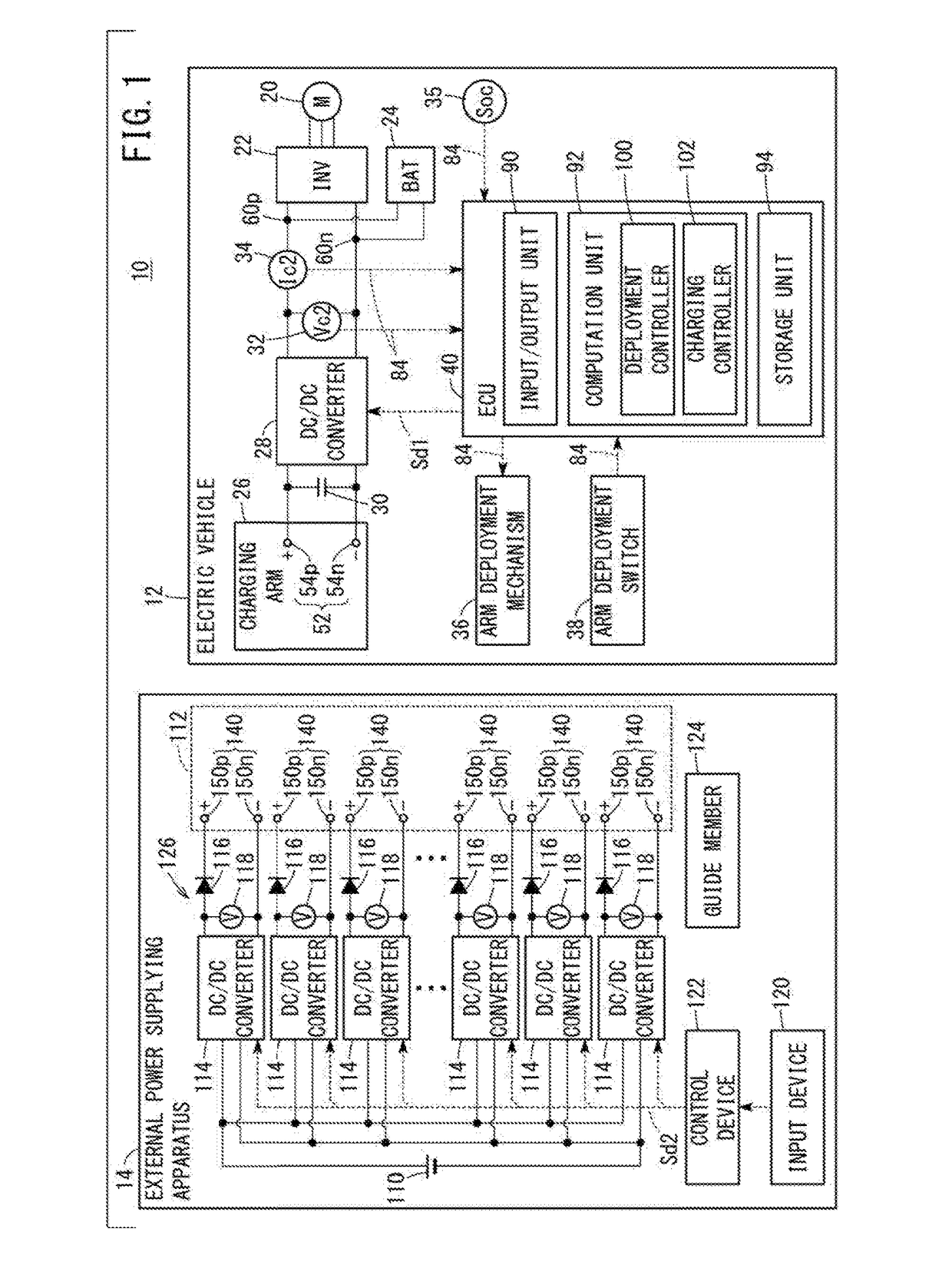 External power supply apparatus and vehicle power supply method