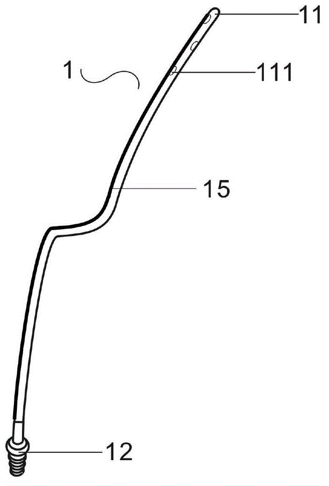 Minimally invasive chest drainage tube and drainage surgery instruments confirming to human body anatomy characteristics