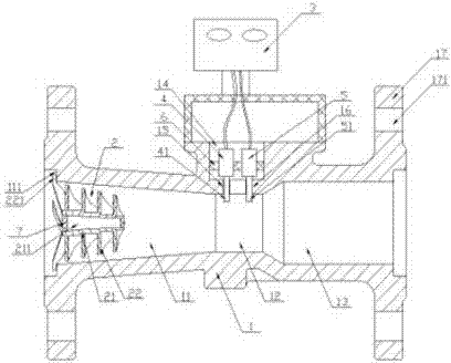 Intelligent low-power-consumption vortex precession flowmeter