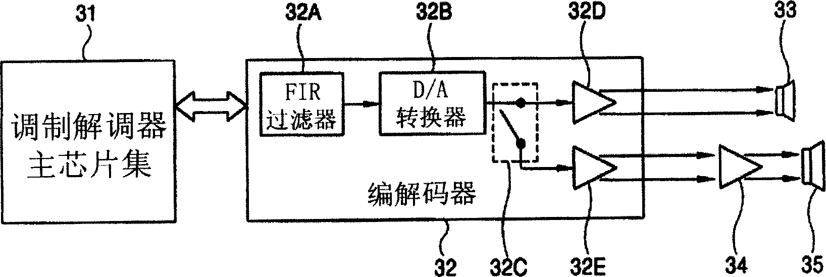 Mobile phone aural signal output circuit