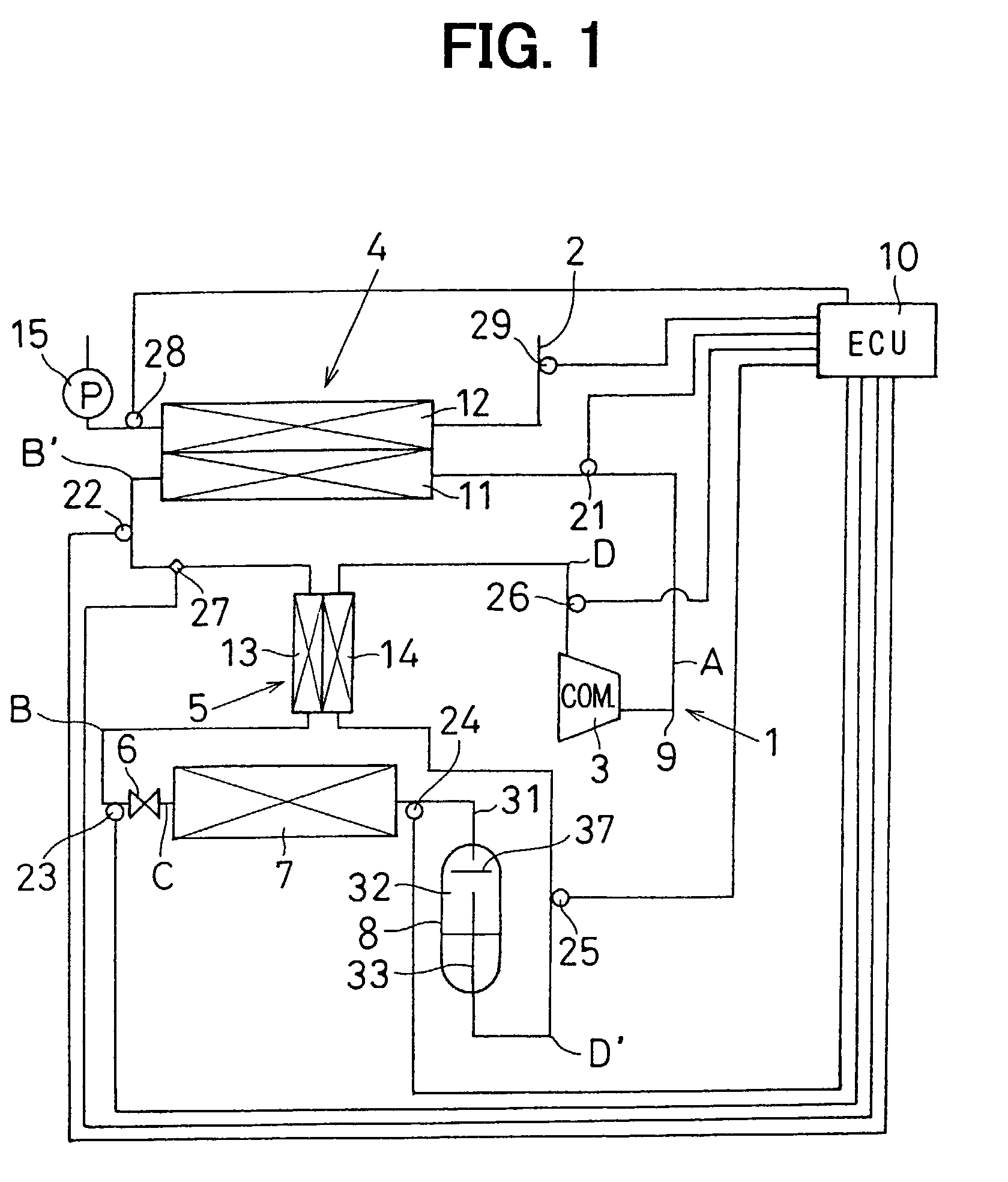 Super-critical refrigerant cycle system and water heater using the same