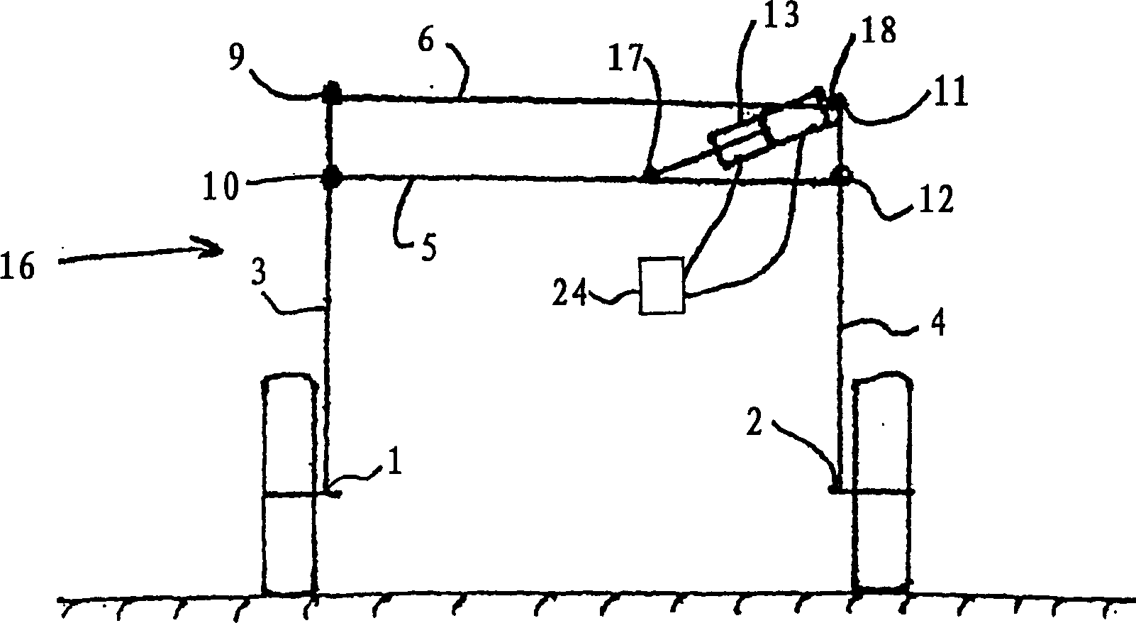 Hight adjustable chassis for regulating orientation of chassis part in relation to reference orientation