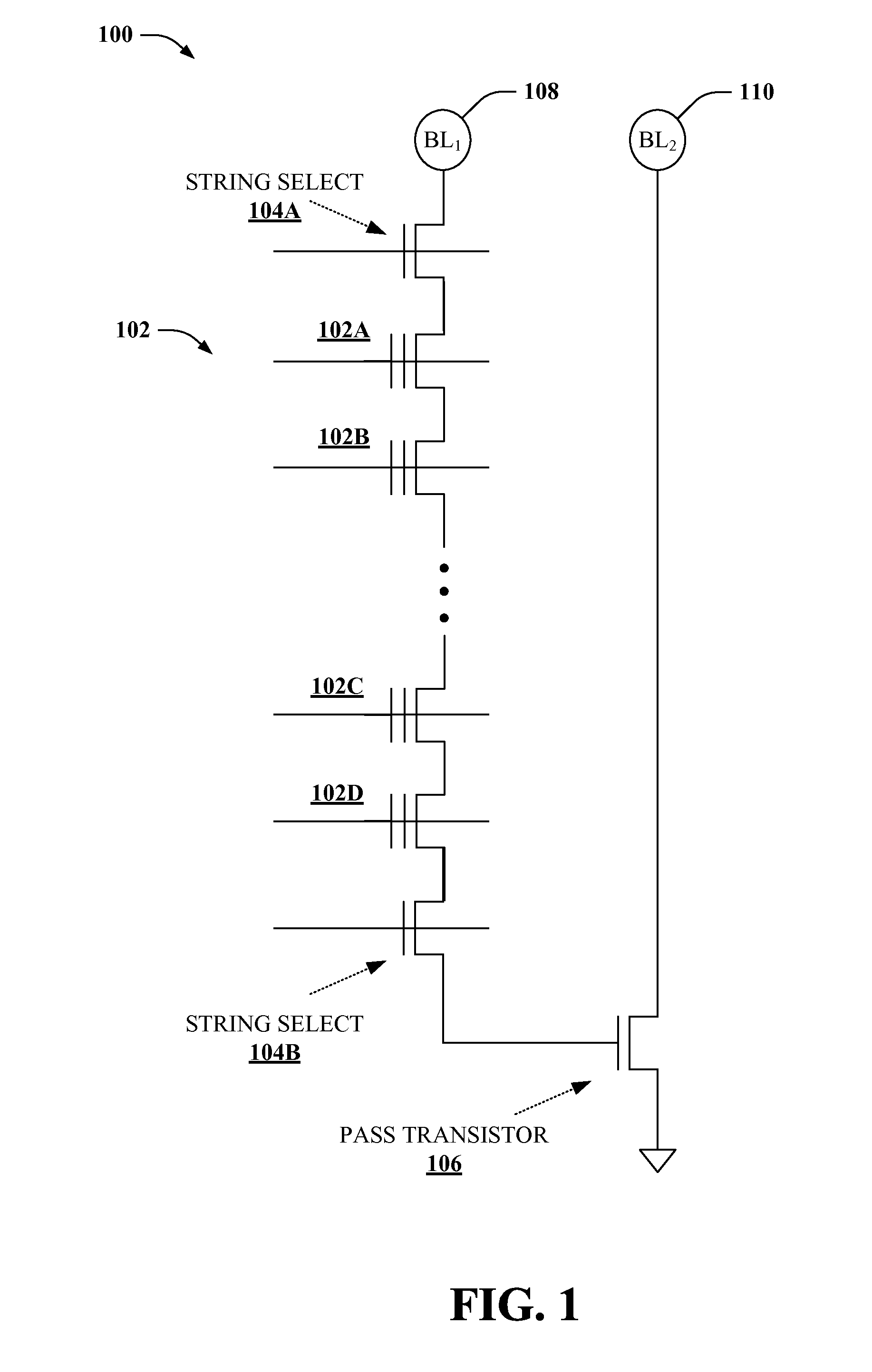 High read speed electronic memory with serial array transistors