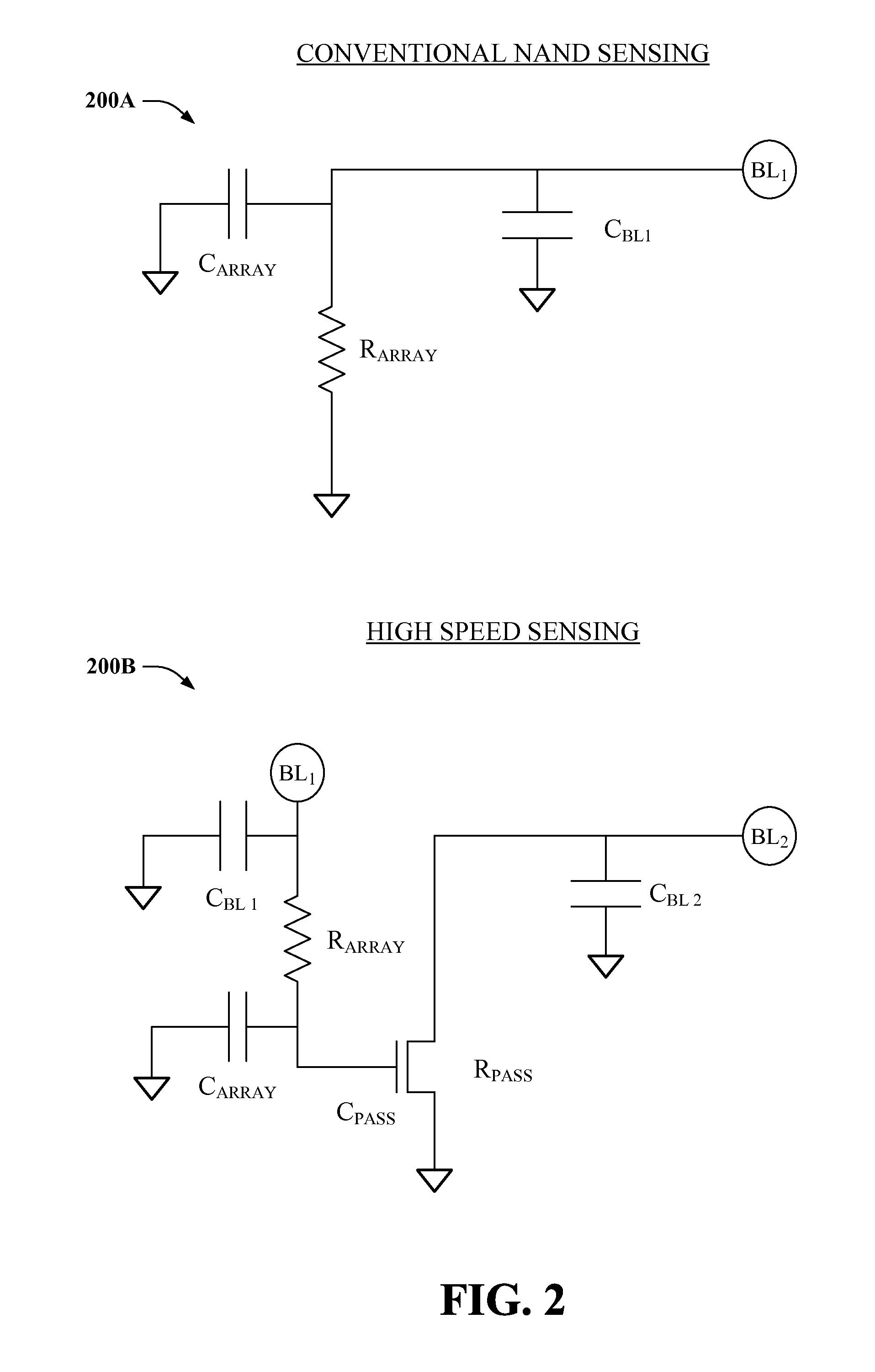 High read speed electronic memory with serial array transistors