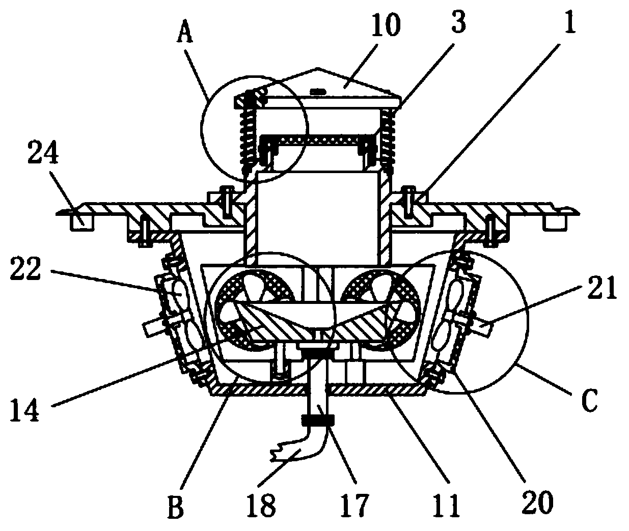 Heat radiating device of inner wall of wind turbine generator system