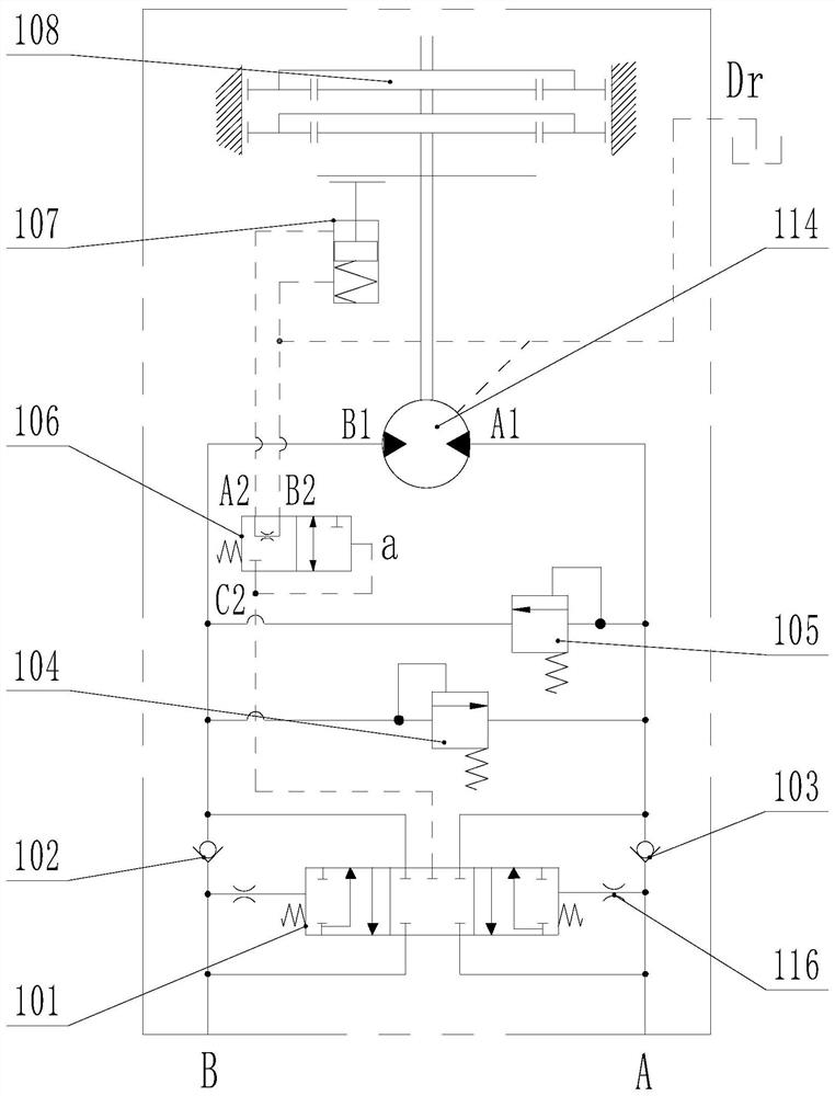 Excavator rotary motor and excavator rotary hydraulic system