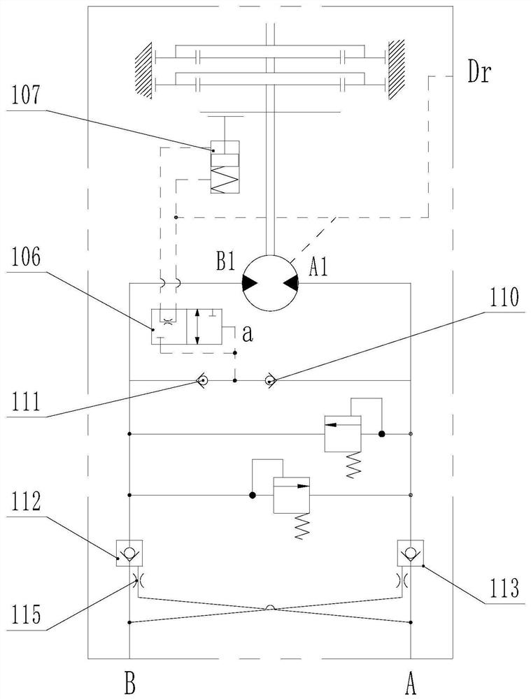 Excavator rotary motor and excavator rotary hydraulic system