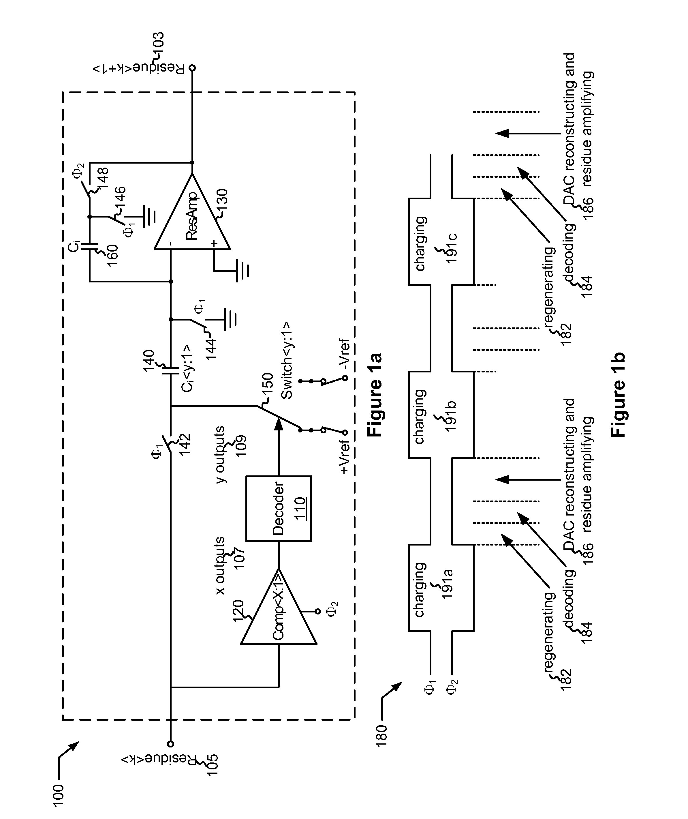 Multi-bit per stage pipelined analog to digital converters