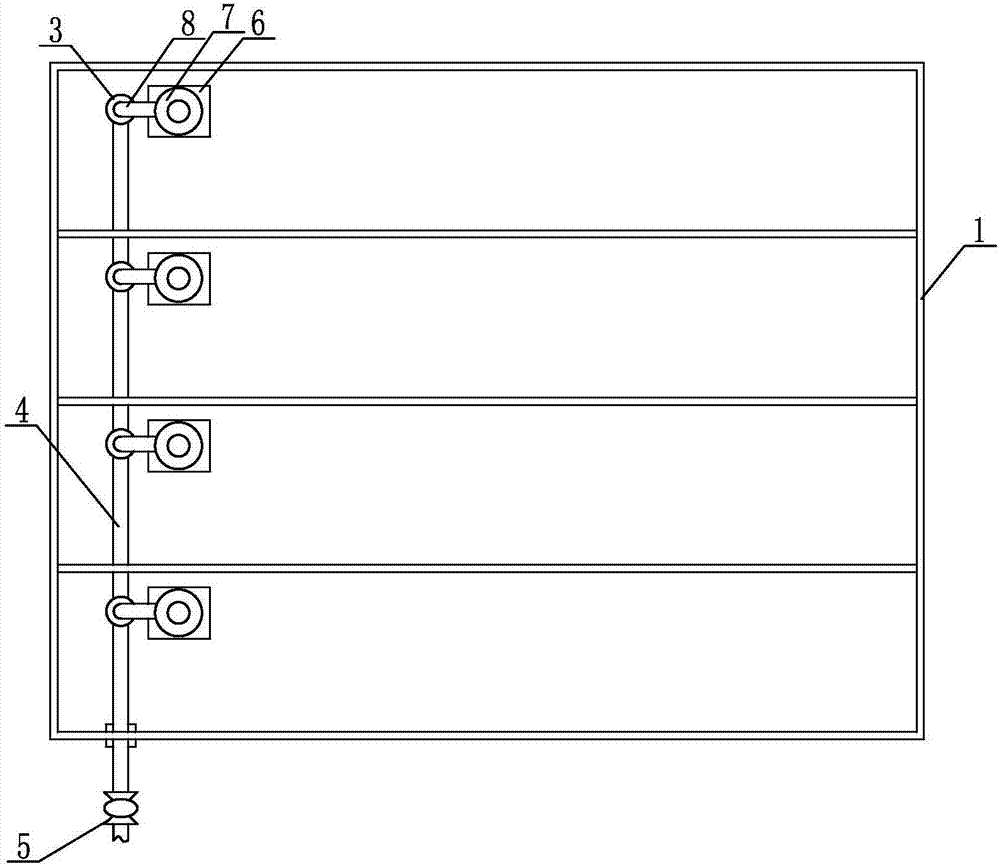 Pipeline distribution structure of hydrolysis acidification pool