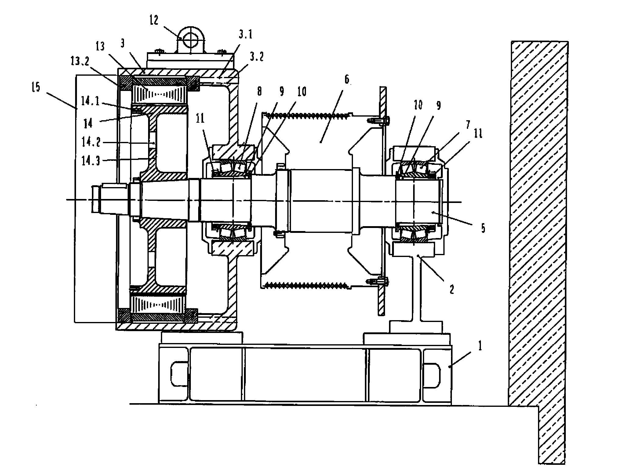 Gearless traction machine and installation and maintenance device thereof