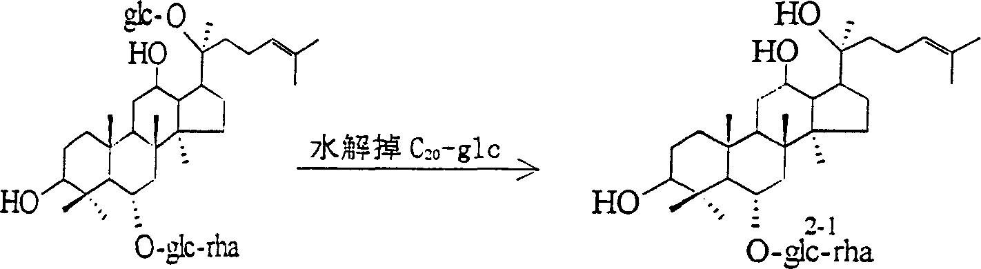 Semi-synthesis method of 20(s)-ginsenoside Rg2