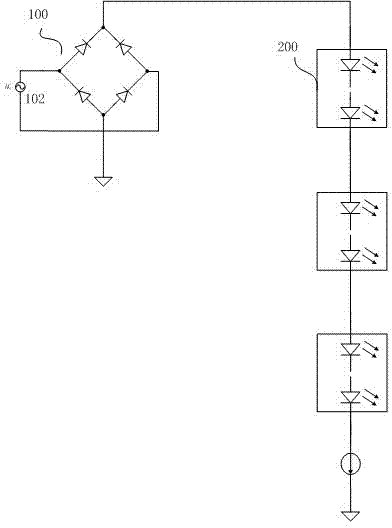 LED linear constant current control circuit and LED linear circuit