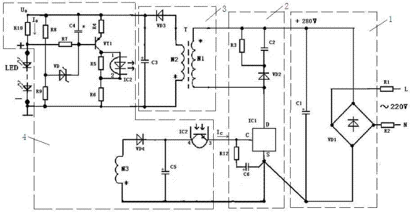 High-power light emitting diode (LED) driving circuit