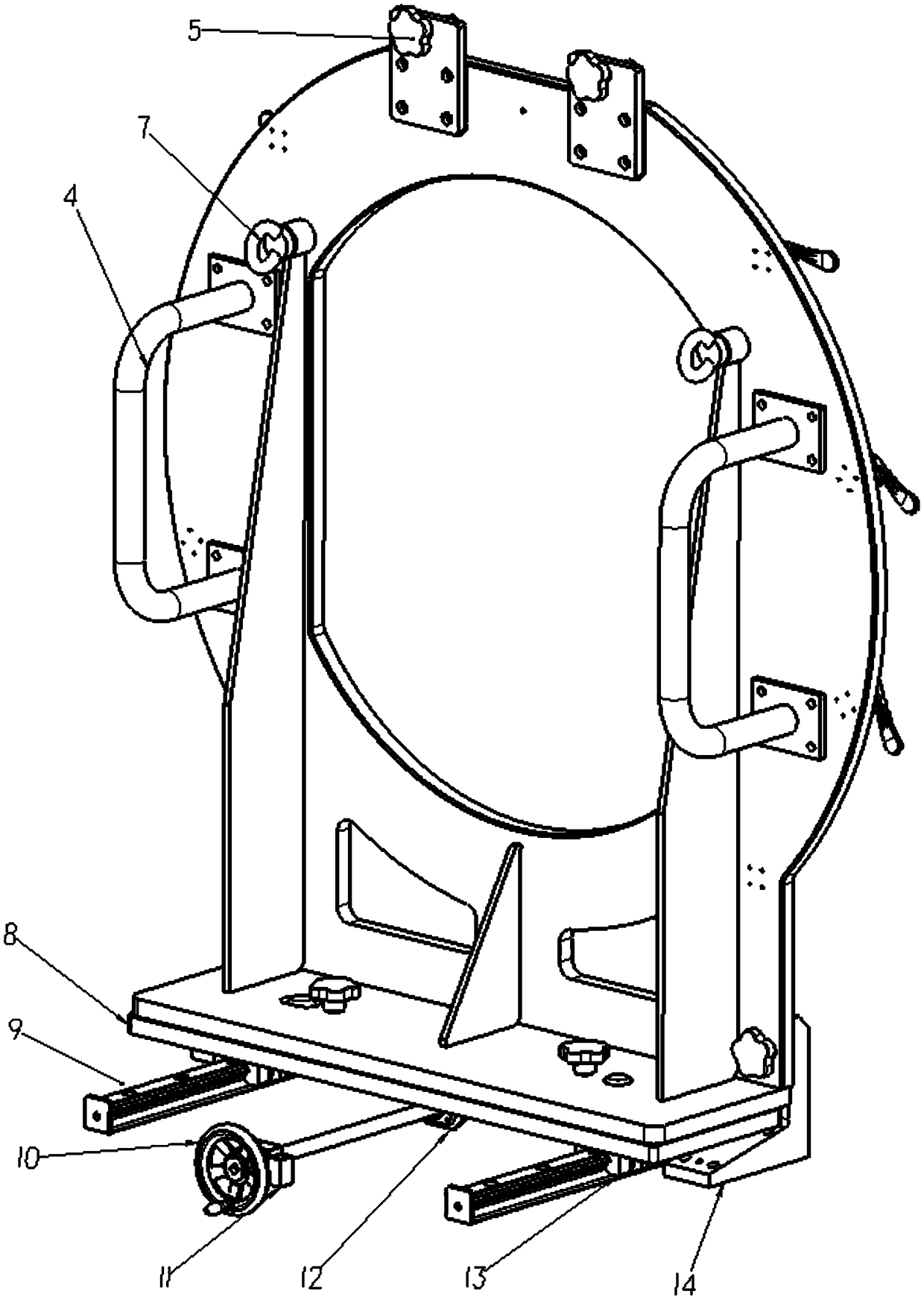 Device for installing cylindrical flange