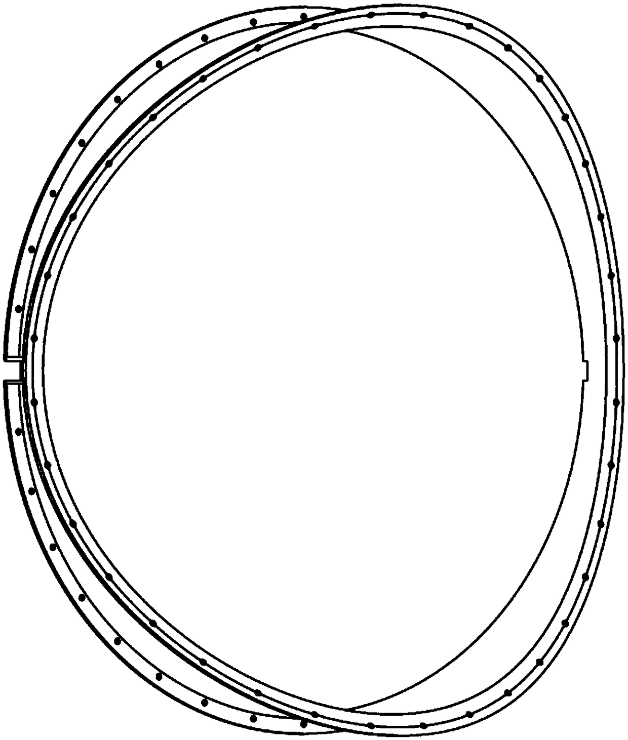 Device for installing cylindrical flange