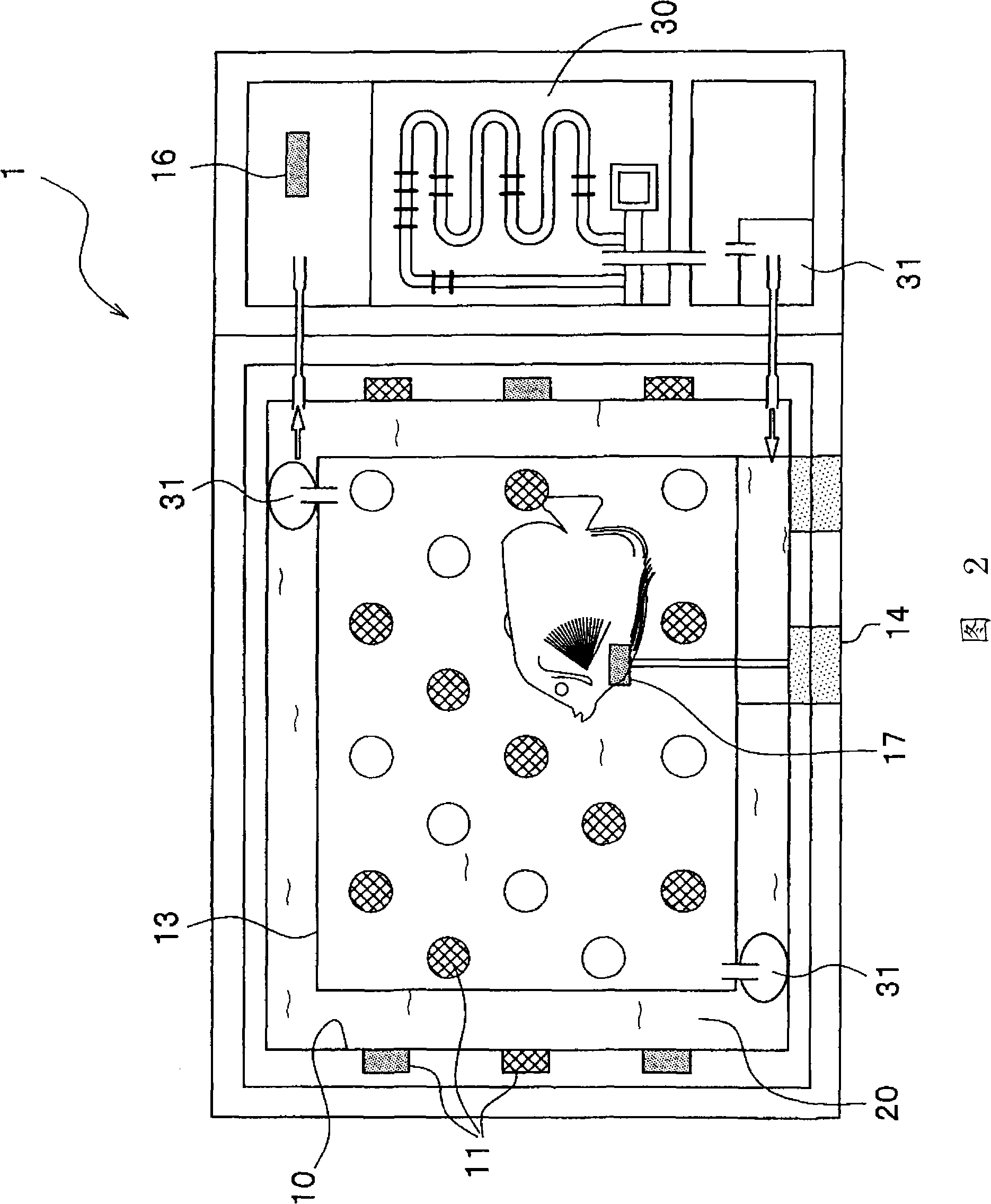 Underwater thawing and freezing device using complex wave motions