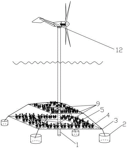 A layered artificial reef powered by wind