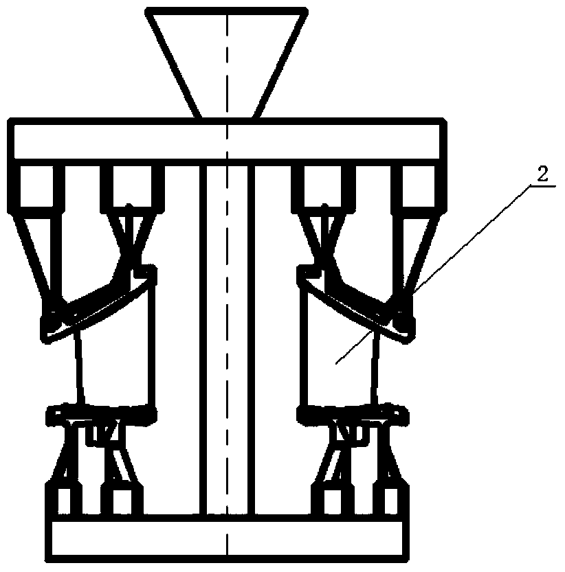 Wax mold combination of four-connection hollow turbine guide vane and precision casting method of wax mold combination