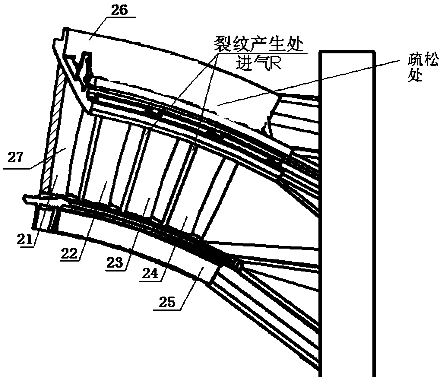 Wax mold combination of four-connection hollow turbine guide vane and precision casting method of wax mold combination