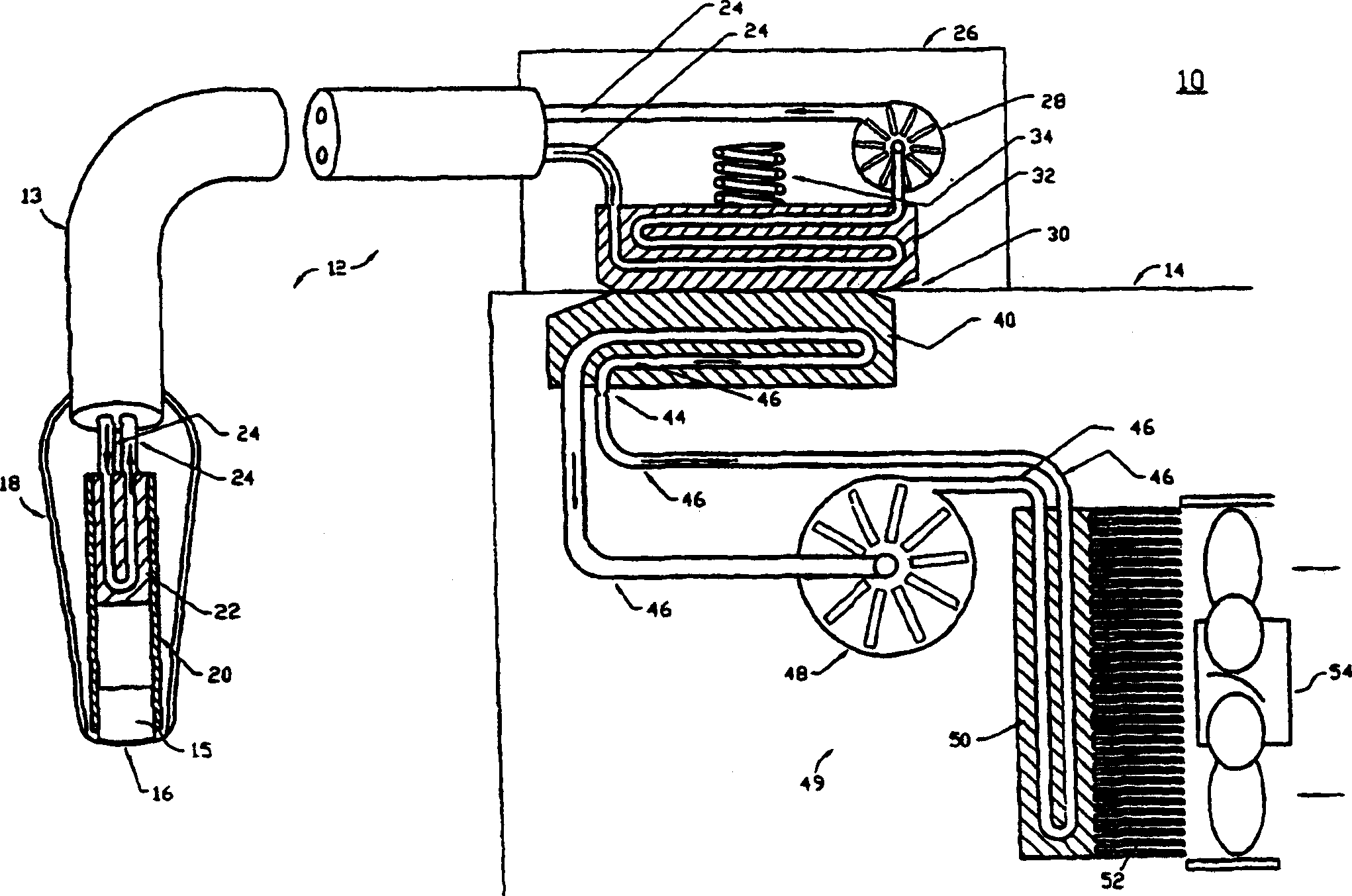 Method for using a refrigeration system to remove waste heat from an ultrasound transducer