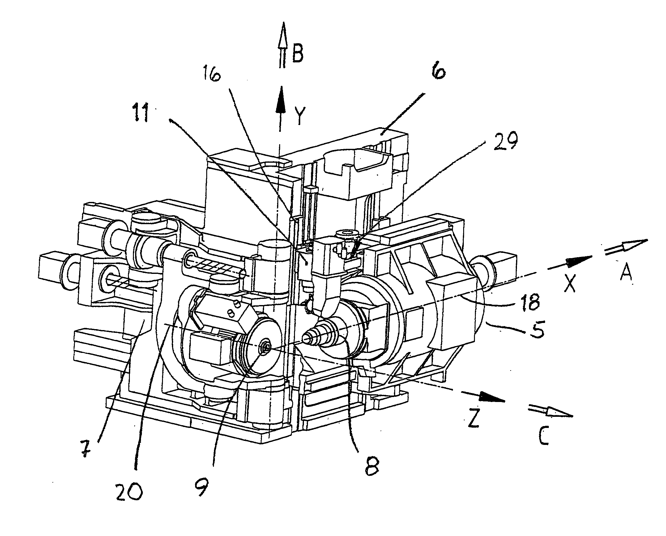 Gear cutting machine, in particular bevel gear cutting machine, having a device for chamfering / deburring the edges of a work piece