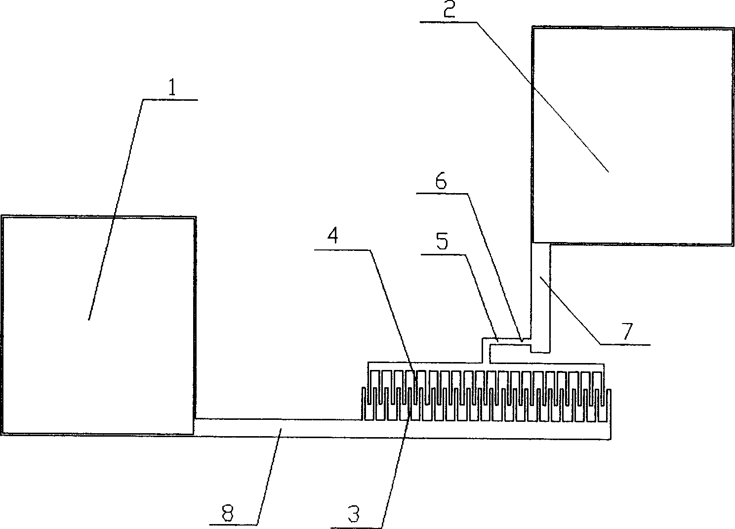 Electrostatic force driven apparatus for testing resonant one-way flexural-tensile fatigue of microstructure