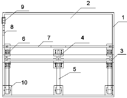 Movable anti-flood wall water retaining test device and test method