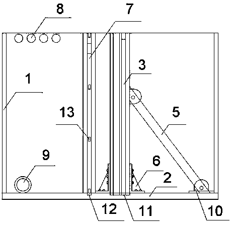 Movable anti-flood wall water retaining test device and test method