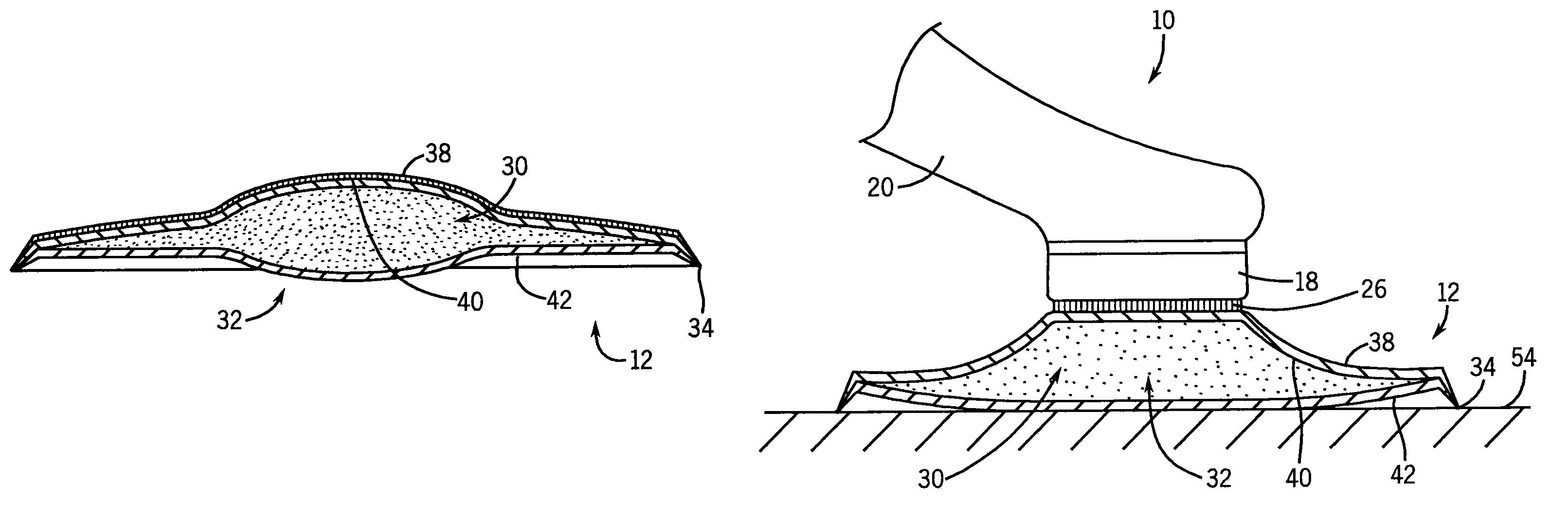 Multi-layer surface treatment pad for motorized device